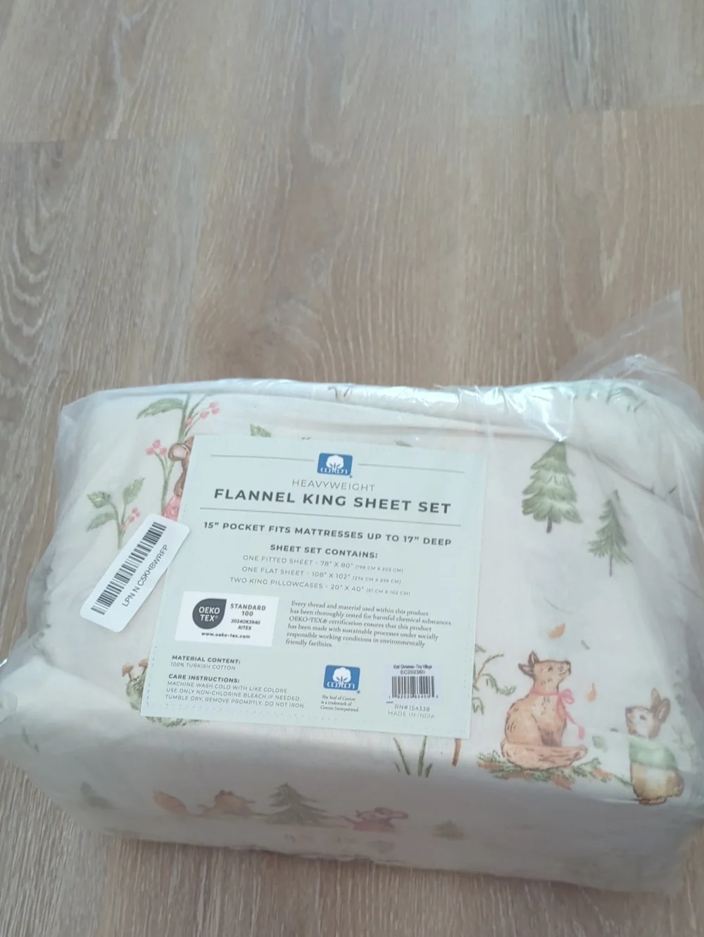 Great Bay Home Christmas Flannel Sheet Set - 100% Turkish Cotton Double Brushe K